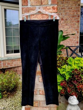 Women's Calvin Klein Black Suede- Like Slim Ponte Pull-On Pants
